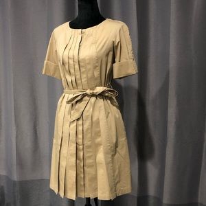 Brooks Brothers Khaki Pleated Dress